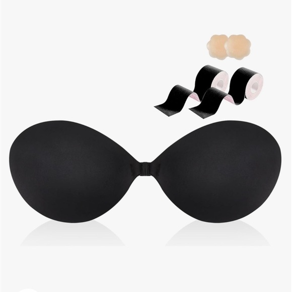 NWT  Sticky Bra + Nipple Covers + Boob Tapes + Gift Box  C black - Picture 1 of 4